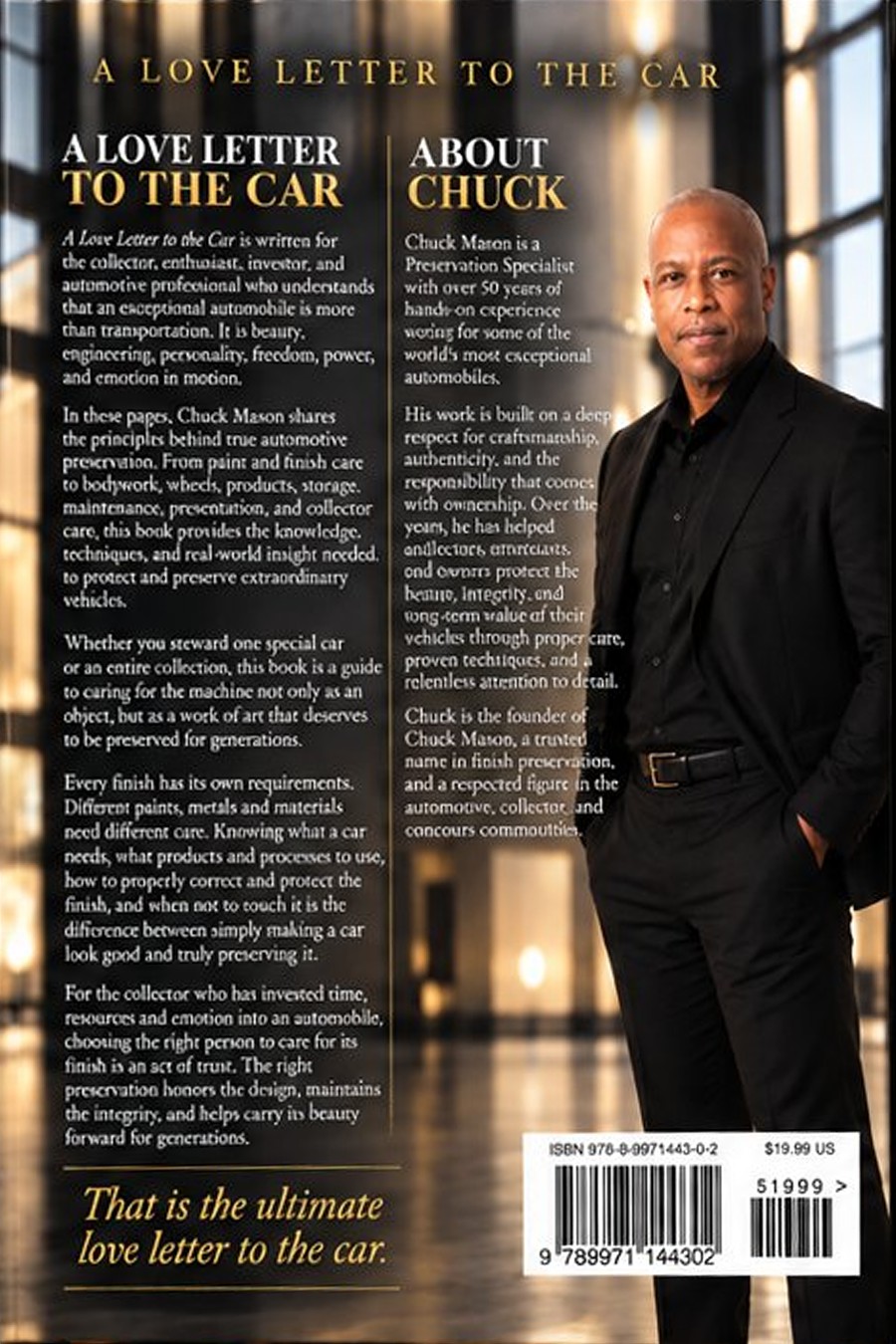 Back cover of A Love Letter to the Car