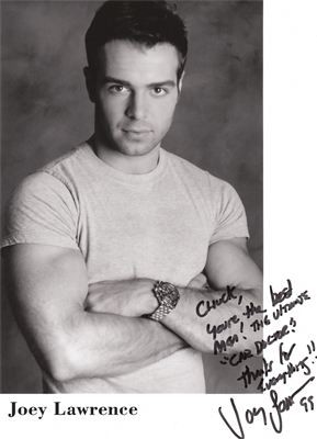 Signed photograph inscribed to Chuck Mason by Joey Lawrence