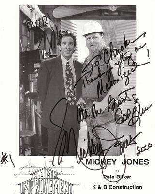 Signed photograph inscribed to Chuck Mason by Mickey Jones