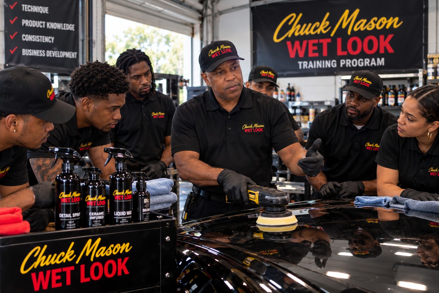 Chuck Mason teaching a hands-on detailing class